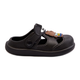 Chanclas infantiles de espuma con adorno, negro opleia