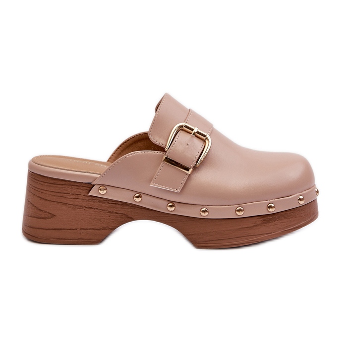 Chanclas tipo zueco Seprilla de mujer de color beige Chanclas tipo zueco Seprilla de mujer de color beige