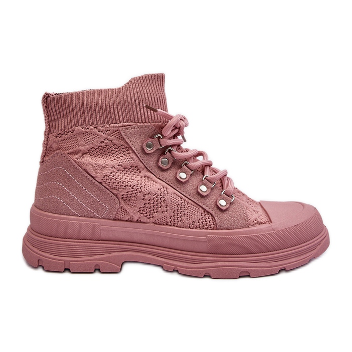 Zapatillas deportivas de mujer con parte superior elástica, rosa Kalyne rosado Zapatillas deportivas de mujer con parte superior elástica, rosa Kalyne rosado