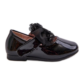 Bailarinas infantiles de charol con velcro y lazo, Negro Olessa Bailarinas infantiles de charol con velcro y lazo, Negro Olessa