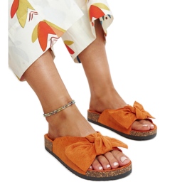 Chanclas naranjas con suela de corcho de Aamu
