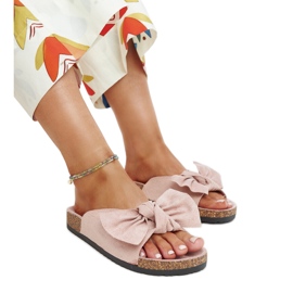 Chanclas rosa claro con suela de corcho de Aamu rosado