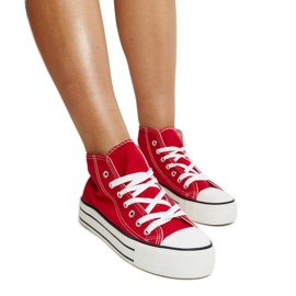 Zapatillas altas rojas con suela gruesa de Bagy rojo