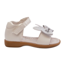 Sandalias de niña con lazo y cierre de velcro, blanco Wistala