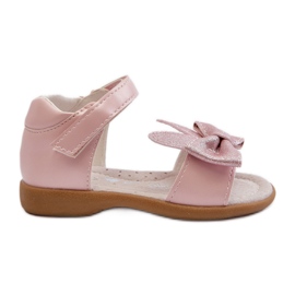 Sandalias infantiles con lazo y cierre de velcro, rosa Wistala rosado