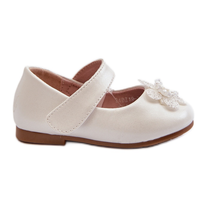 Bailarinas infantiles con cierre de velcro y decoración Serinde blanca blanco