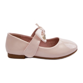 Bailarinas infantiles de charol con lazo de velcro, rosa, gato rosado