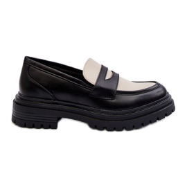 Mocasines de mujer con tacón plano y plataforma negro Kaldira