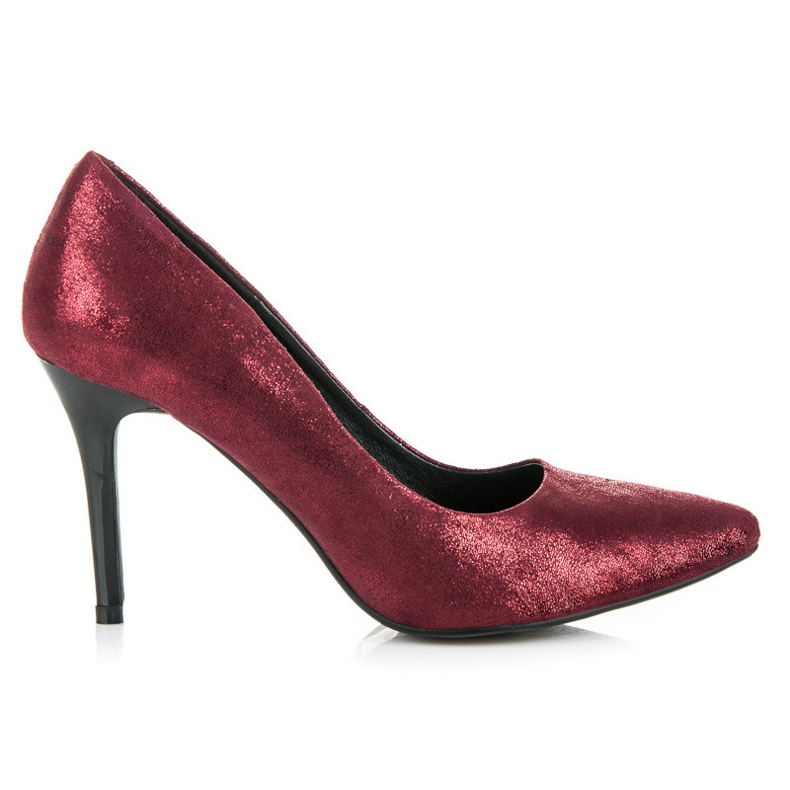 Vinceza Tacones burdeos brillo rojo