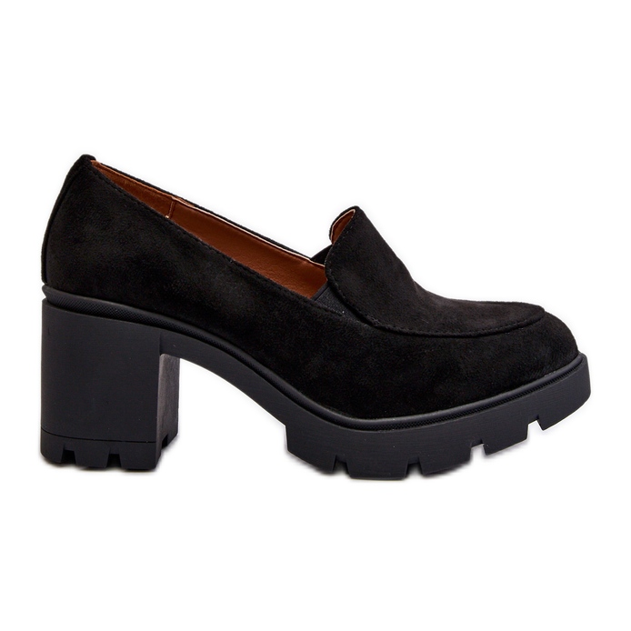 Zapatos Mujer Ante Eco con Tacón Alto y Plataforma, Negro Arablosa