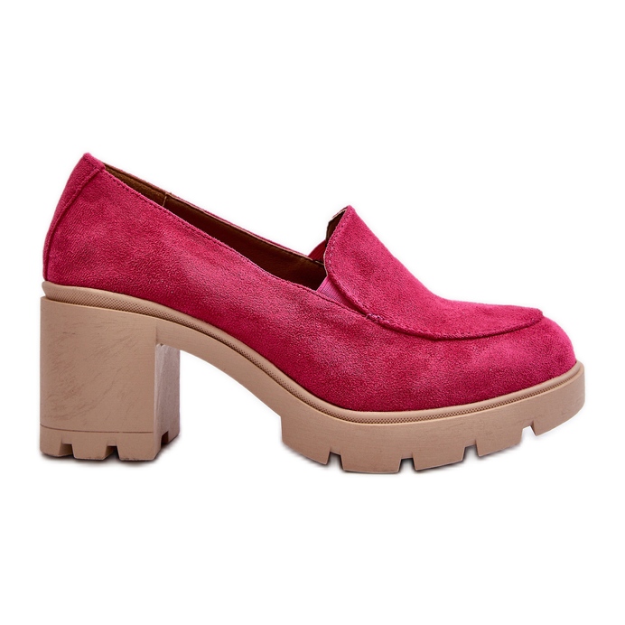 Zapatos Mujer Ante Eco con Tacón Alto y Plataforma Fucsia Arablosa rosado