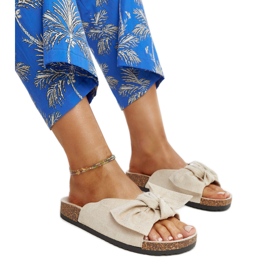 Chanclas beige claro con suela de corcho de Aamu