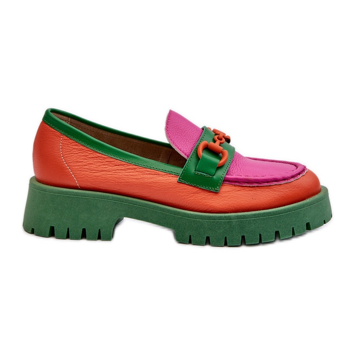 Mocasines Mujer Piel Con Adorno CheBello 4444 Naranja multicolor
