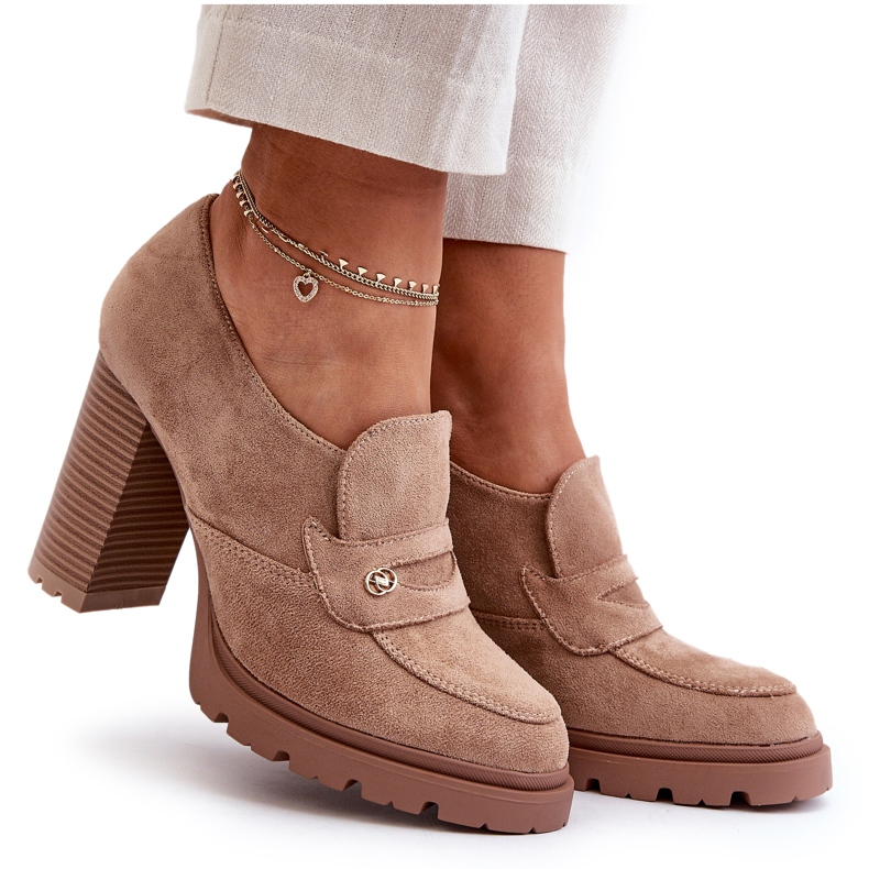 Evento Zapatos Mujer Ante Ecológico Tacón Alto Larmaves Beige