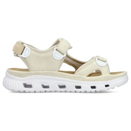 Sandalias mujer cómodas velcro beige Rieker 64074-60