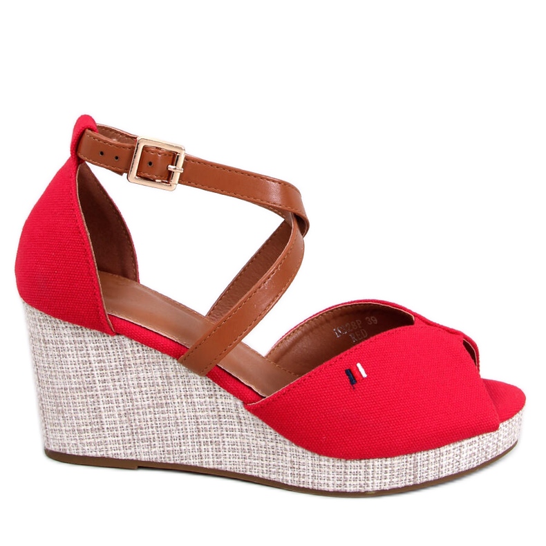 Sandalias de cuña con puntera abierta Berna Red rojo