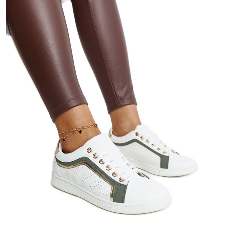 Zapatillas blancas y verdes con plataforma Amala. blanco