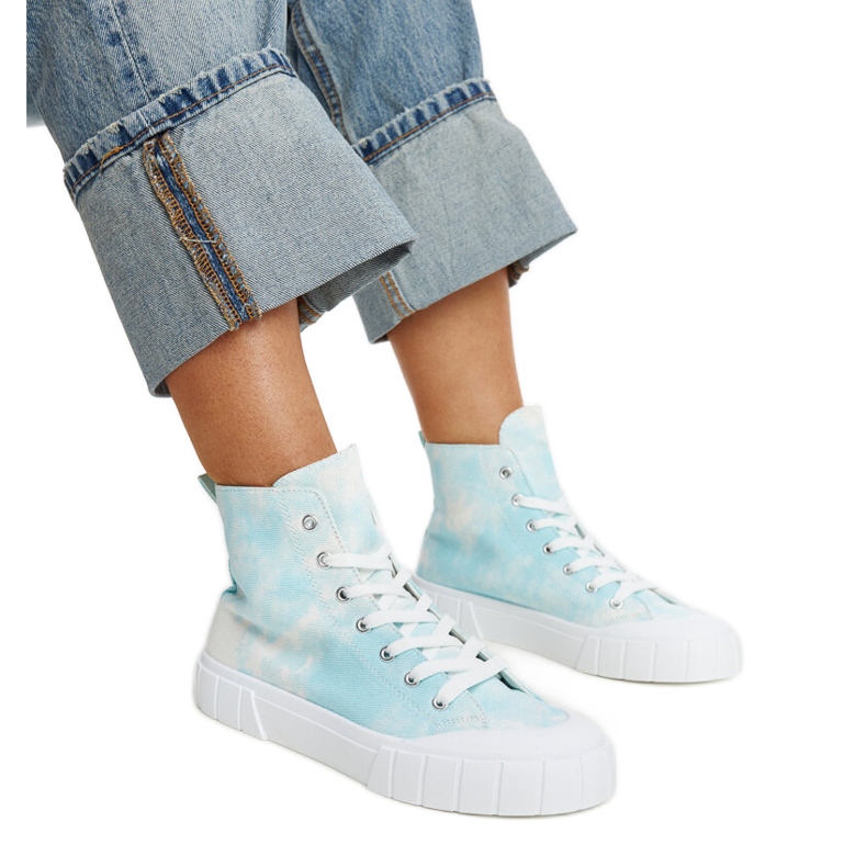 Zapatillas altas de tela azules de Raissa