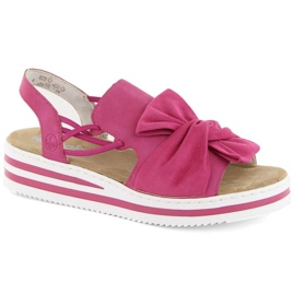 Sandalias cómodas plataforma Rieker W RKR687 fucsia rosa