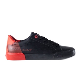 Deportivas Cross Jeans de hombre negras y rojas negro