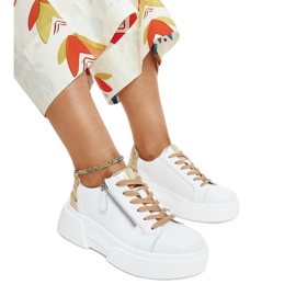 Zapatillas de mujer blancas con suela gruesa, Cross Jeans blanco