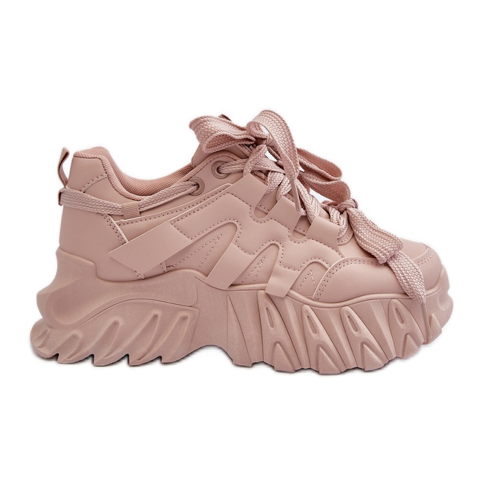Zapatillas deportivas de mujer con suela gruesa, rosa Ellerai rosado