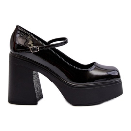 Zapatos Mujer Charol Con Plataforma Y Tacón Alto Big Star NN274004 Negro