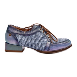 Zapatos con Cordones para Mujer Piel Natural Maciejka 06452-06 Azul