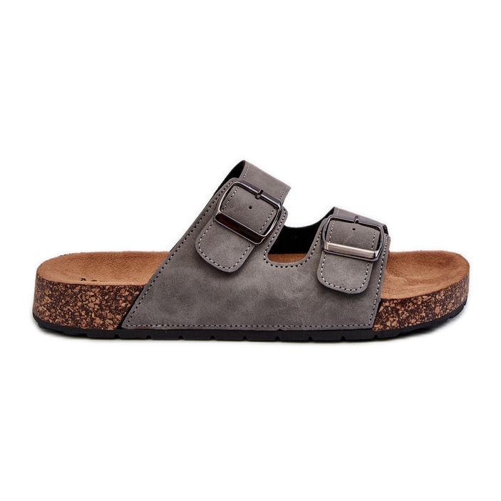 Chanclas de hombre con suela de corcho, Gris Rosawia Chanclas de hombre con suela de corcho, Gris Rosawia