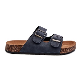 Chanclas de hombre con suela de corcho, azul marino Rosawia