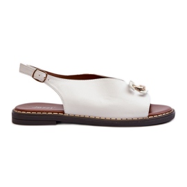 Sandalias De Mujer Tacón Plano Con Decoración, Blanco Loraeleh