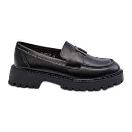 Vinceza Zapatos niña, mocasines con adorno, negro Elvilda