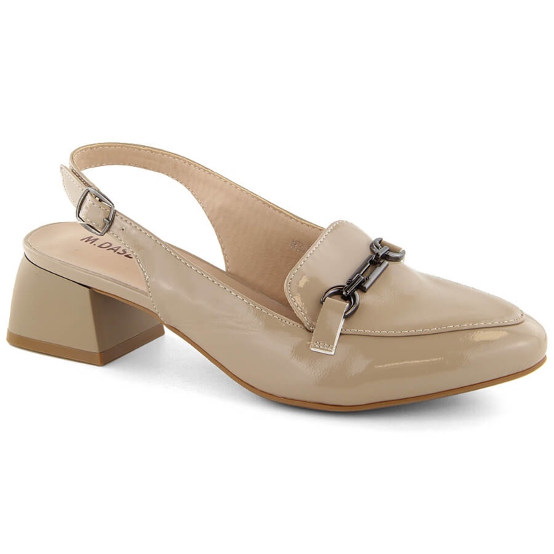 M. DASZYŃSKI Sandalias de charol de tacón alto para mujer, beige M.Daszyński MR23112-4
