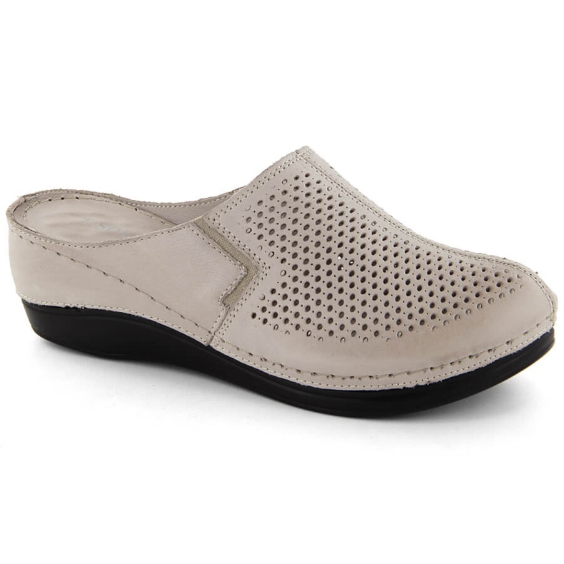 Sandalias mujer piel cuña entera con elástico color topo T.Sokolski L24-164 beige
