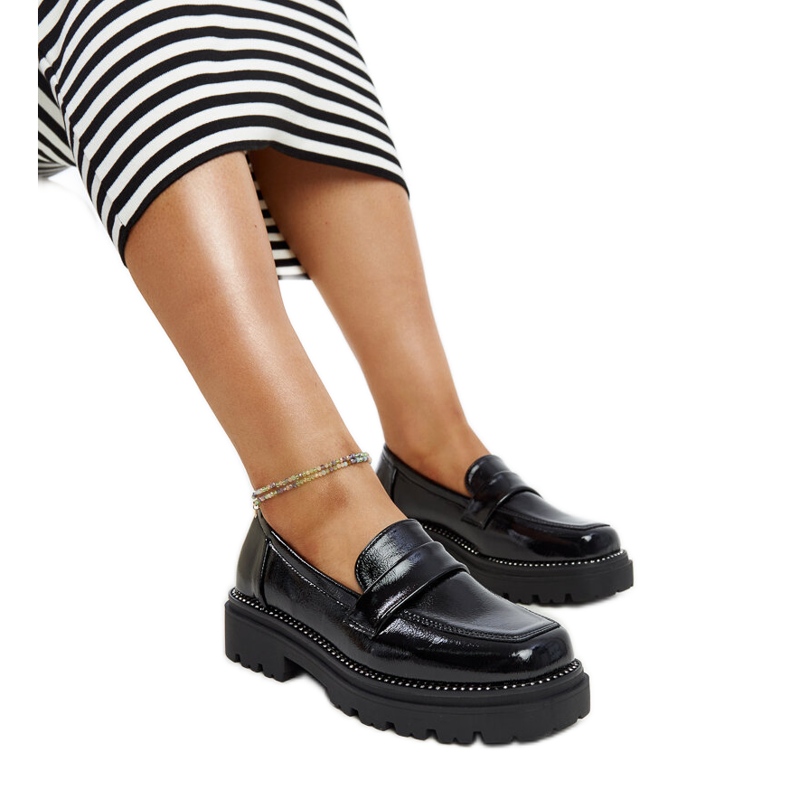 Mocasines de piel negros