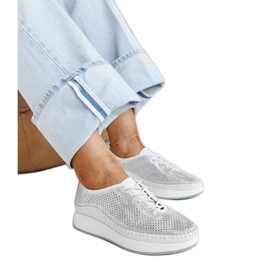 Zapatillas de piel plateadas con plataforma Amana.