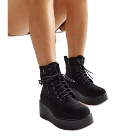 Botas con cuña de ante con aislamiento negras de Safiya negro