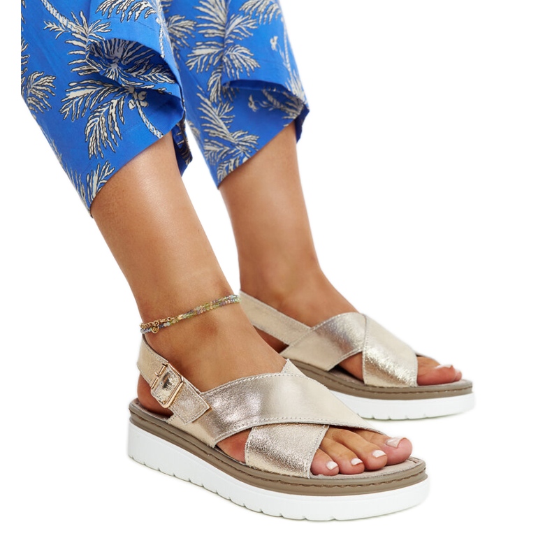 Sandalias plataforma Ithar de piel dorada dorado