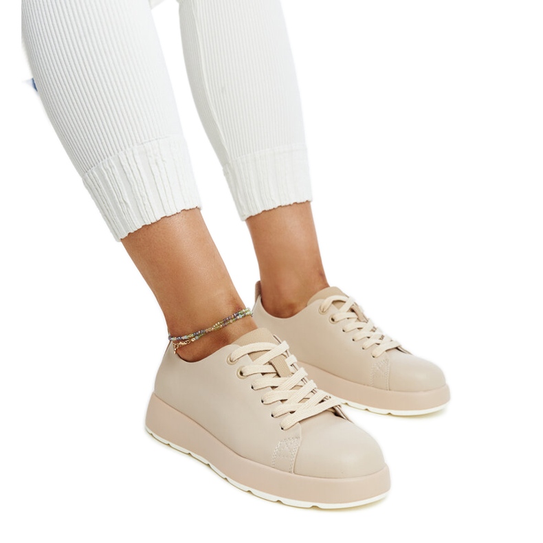 Deportivas mujer piel beige