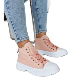 Zapatillas altas Alhandra masivas de color rosa rosado