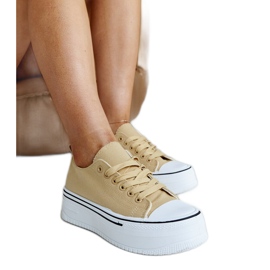 Zapatillas beige oscuro con suela gruesa Bahira.