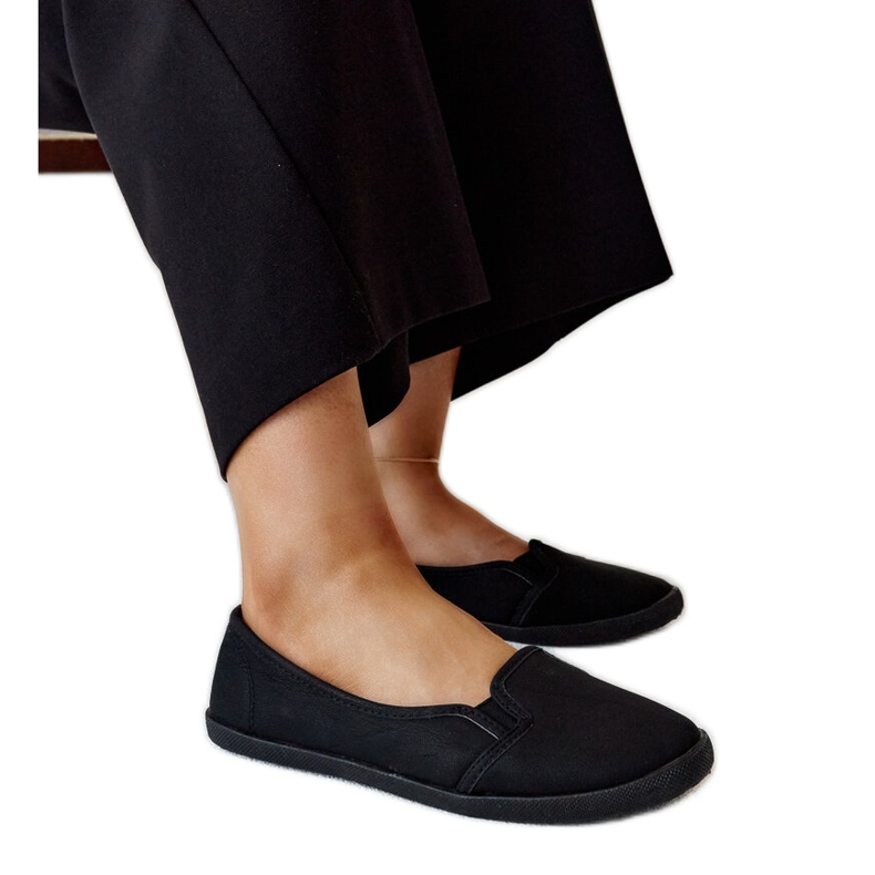 Zapatillas slip-on negras de piel ecológica Wordana negro