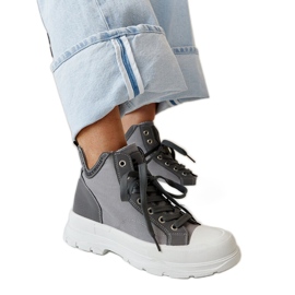 Zapatillas altas Nura grises con muescas