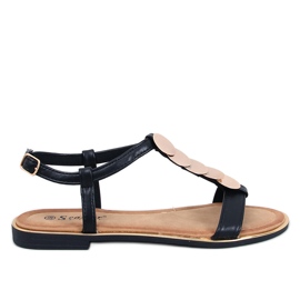 Ennes Sandalias negras con decoración dorada. negro Ennes Sandalias negras con decoración dorada. negro
