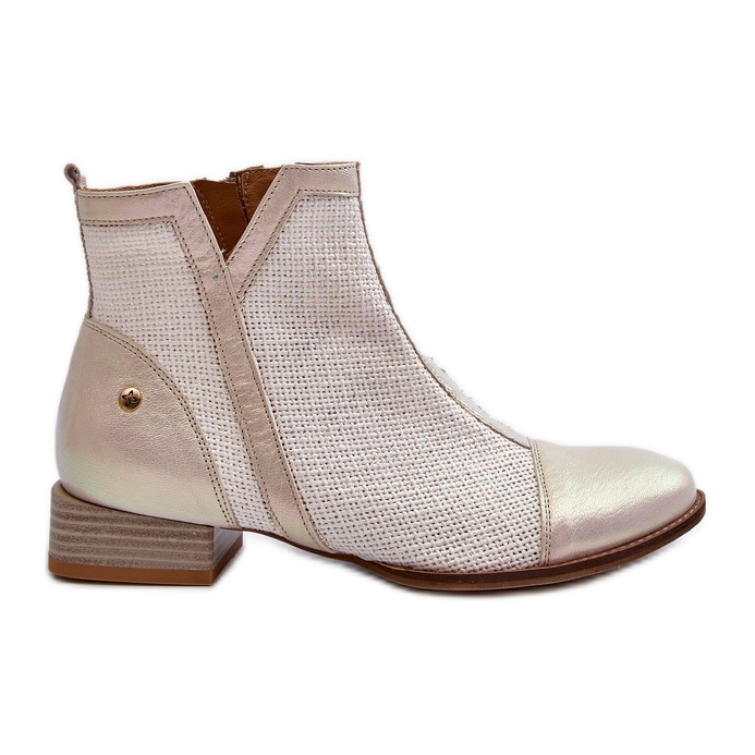 Botas Mujer Piel Tacón Bajo Maciejka 06397-22 Beige Claro