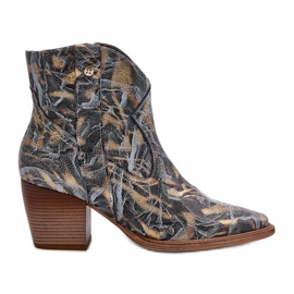 Botas Vaqueras Mujer Piel Tacón Alto Maciejka 05776-13 Azul