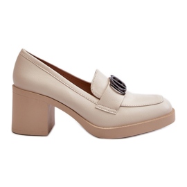 Jezzi Zapatos De Mujer De Tacón Con Adorno, Beige Nedarea