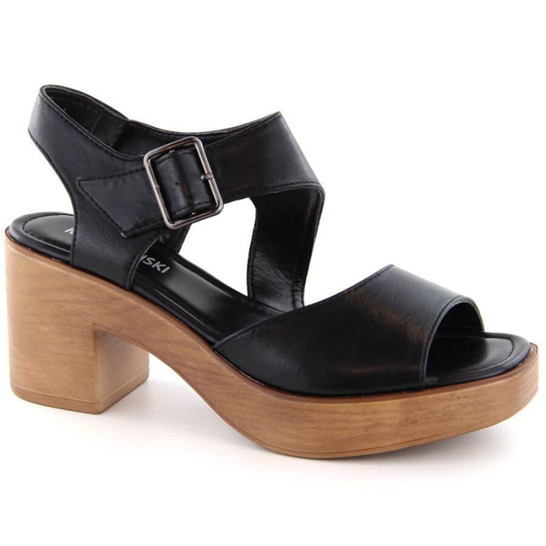 M.Daszyński W SAN37A sandalias negras con tacón y plataforma negro