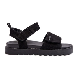 Sandalias de Mujer de Ante con Plataforma Big Star NN274700 Negro