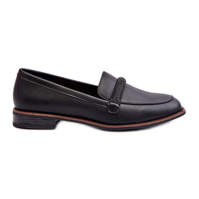 Sergio Leone Mocasines Mujer De Piel Con Tira Decorativa, Negro Saosin